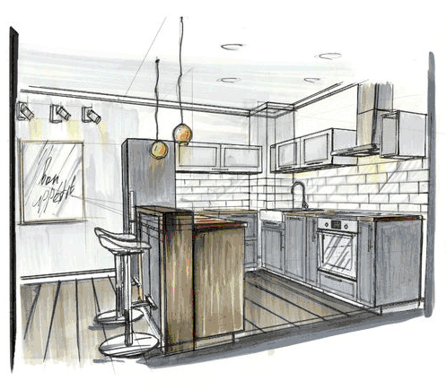 آموزش اسکیس طراحی کابینت