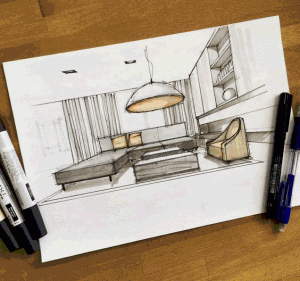 آموزش اسکیس معماری داخلی